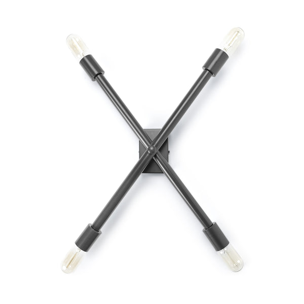 Xendi 4x25 Black Toned Metal Sputnik Wall Sconce