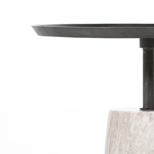 Cronos End Table In River Grey Marble