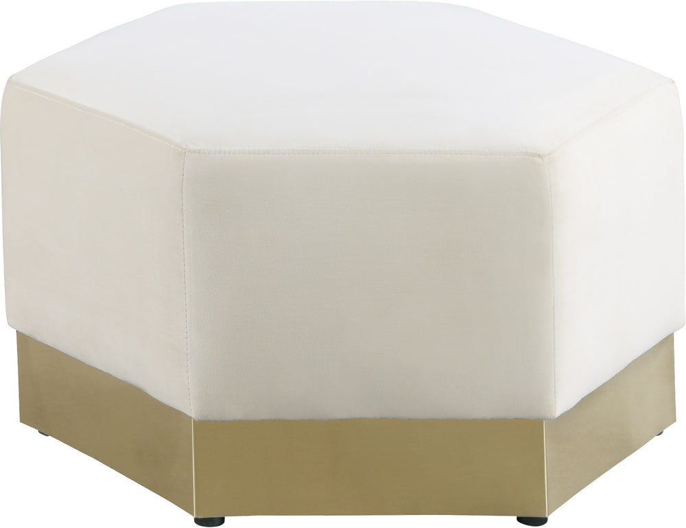 Dianna Ottoman In Cream Velvet