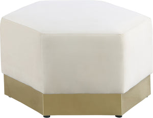 Dianna Ottoman In Cream Velvet
