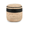 Faro Jute Pouf with Black Contrast Stitching
