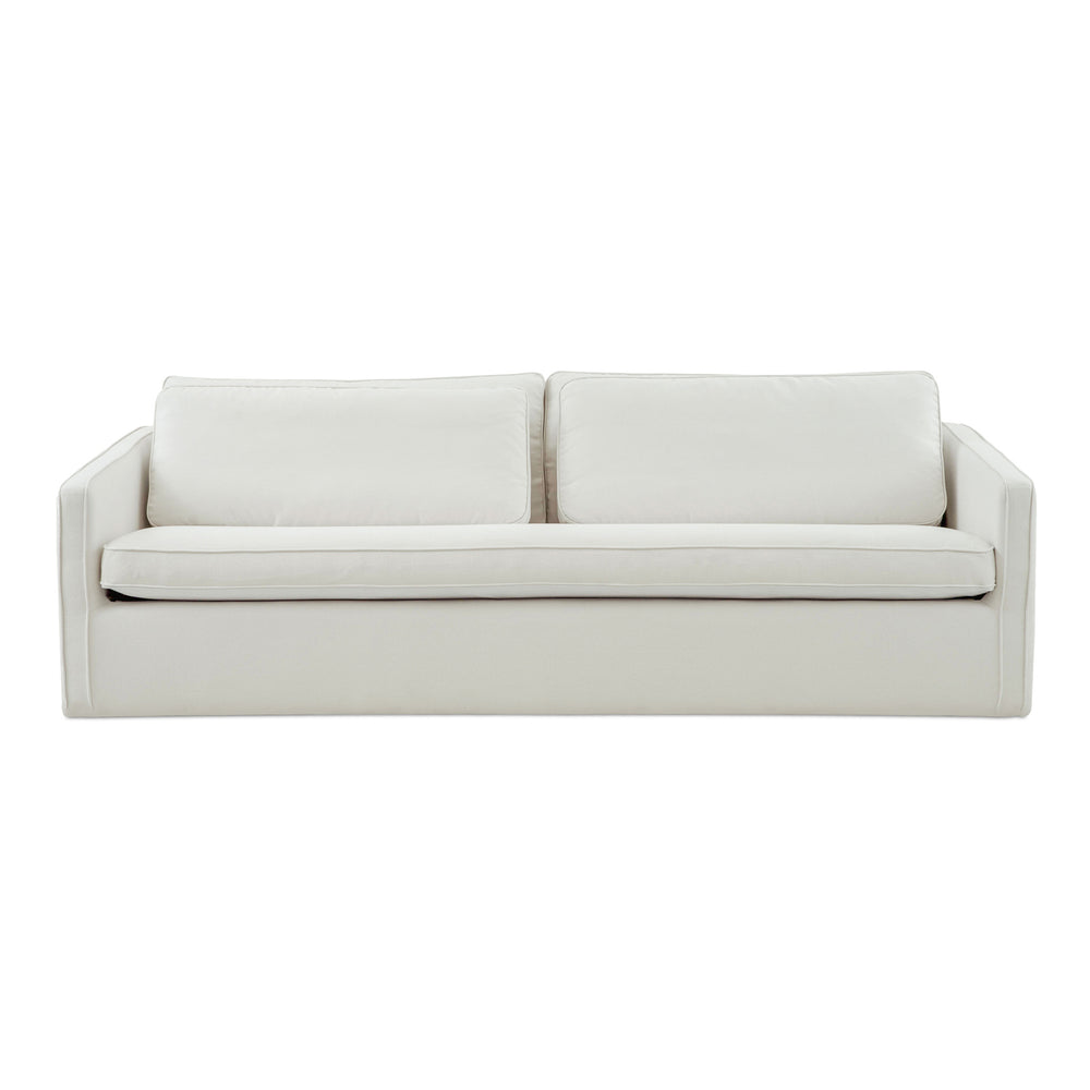 Phoebe Ivory Sofa with Tapered Arms & Feather Seat