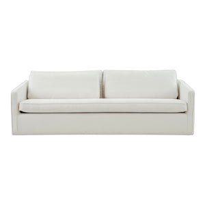 Phoebe Ivory Sofa with Tapered Arms & Feather Seat