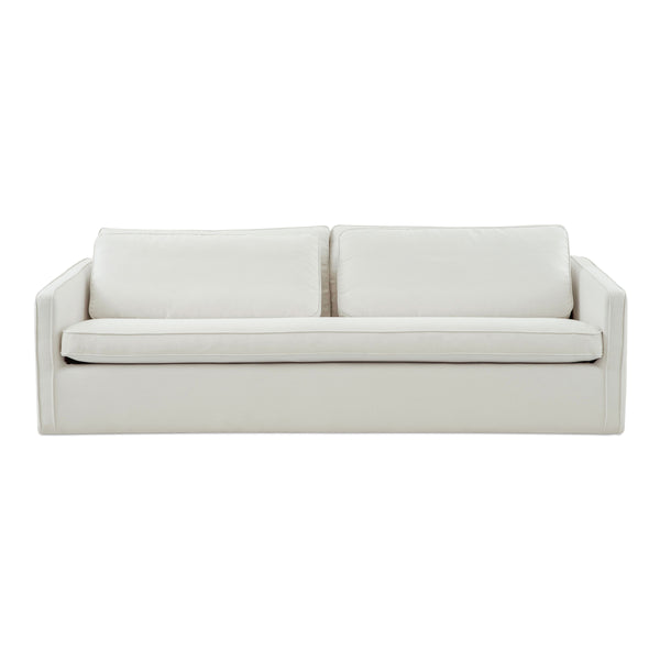 Phoebe Ivory Sofa with Tapered Arms & Feather Seat