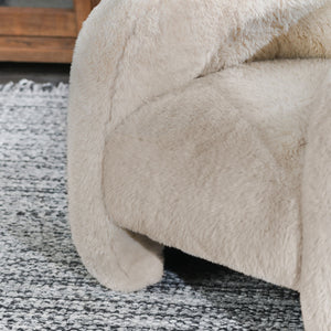 Classic Home Teddy Plush Accent Chair with Faux Fur