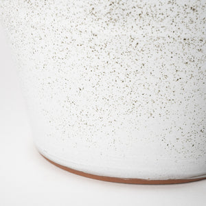Julian Large Glossy White Ceramic Spoked Vase