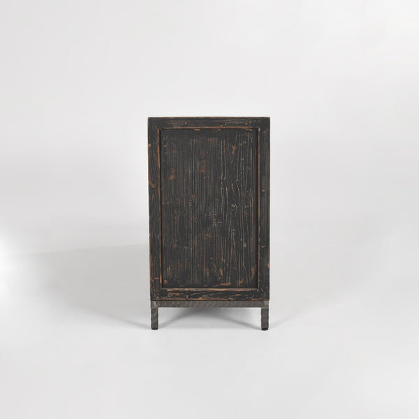 Lisbon Solid Wood Cabinet with Reclaimed Pine - Weathered Black