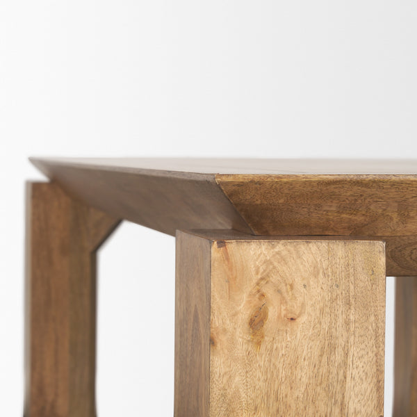 Sapphira Brown Wood Tapered Top Console Table