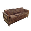 Moe's Darlington Brown Leather Sofa with Wood Frame