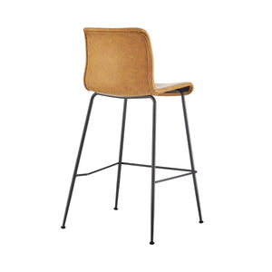 Jayden KD PU Low Back Counter Stool, Vintage Cedar