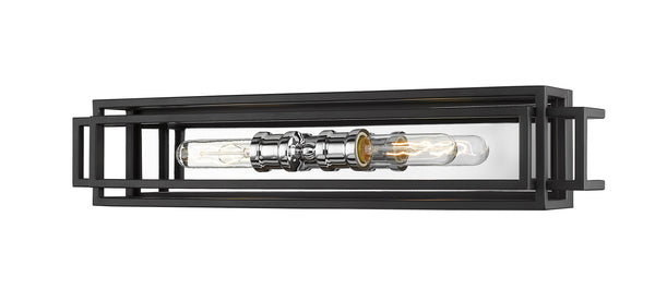Titania 2 Light Vanity in Black + Chrome Finish