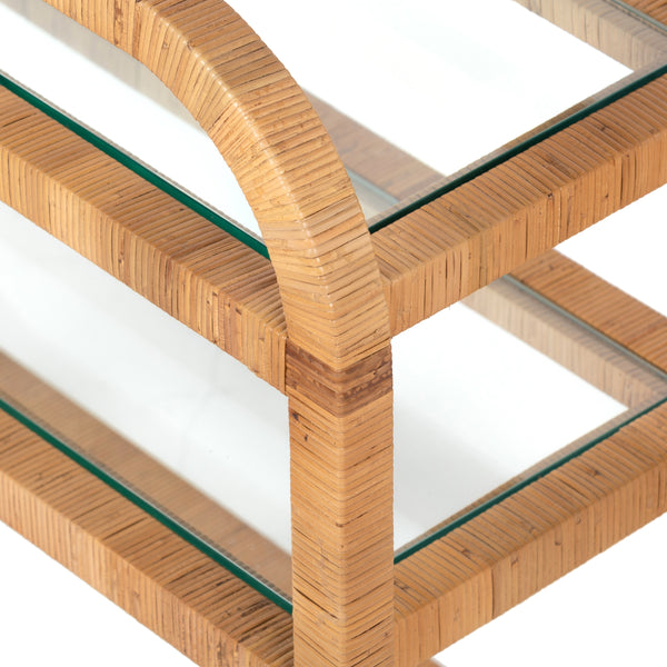 Dory Bar Cart In Honey Rattan