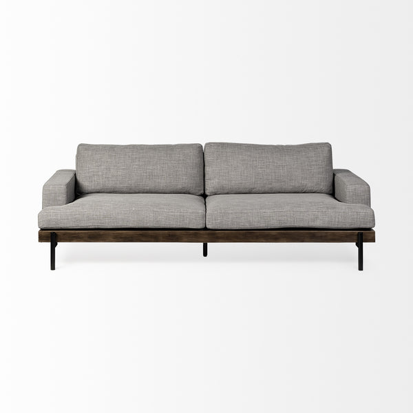 Colburne II 95" Gray Upholstered Three Seater Sofa