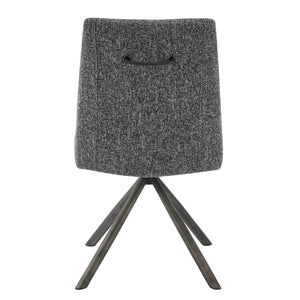 Viona Fabric Swivel Dining Side Chair In Blazer Dark Gray (Set of 2)