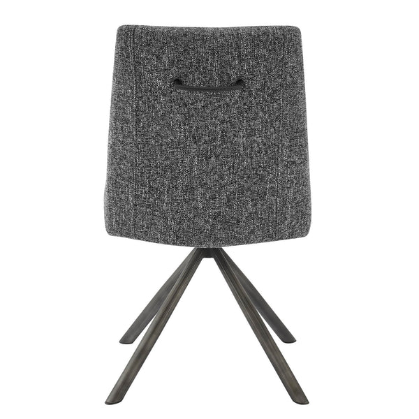Viona Fabric Swivel Dining Side Chair In Blazer Dark Gray (Set of 2)