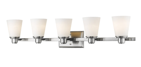 Kayla 5 Light Vanity  in Brushed Nickel Finish