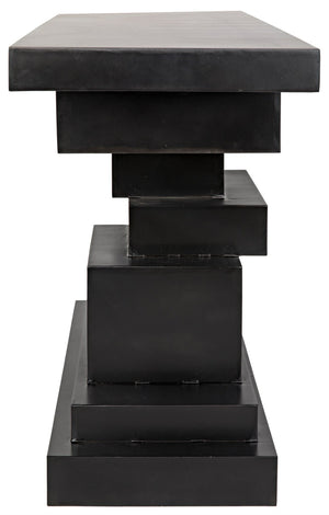 Platoon Industrial Steel Console in Matte Black