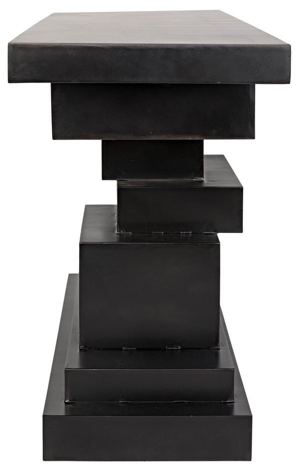 Platoon Industrial Steel Console in Matte Black