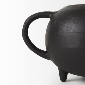 Cyrus Black Spherical Vase Decorative Object