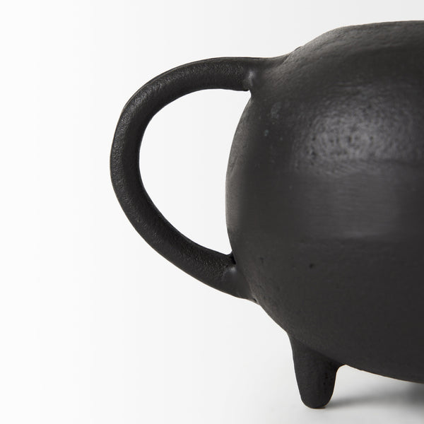 Cyrus Black Spherical Vase Decorative Object