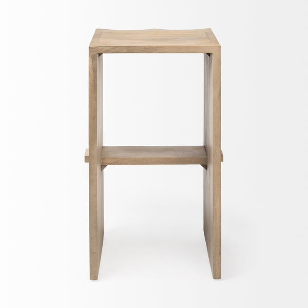 Aida 30" Seat Height Light Brown Wood Bar Stool