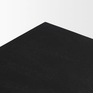 Tarro 84" Rectangular Textured Black Wood w/ Geometrical Base Dining Table