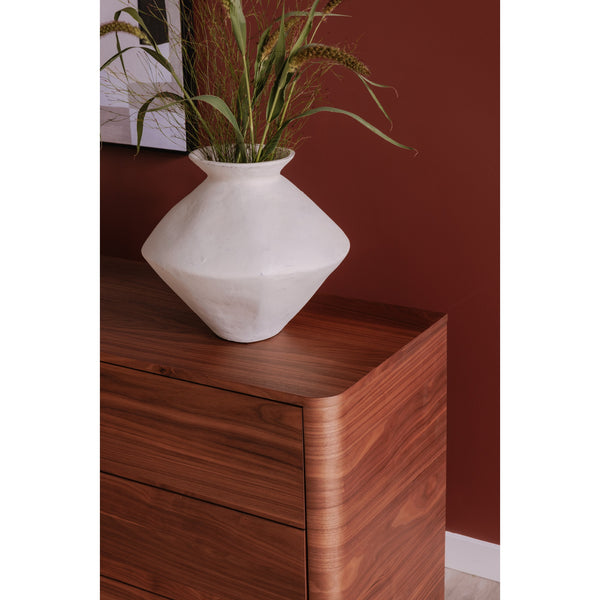 Moe's Round Off Six-Drawer Walnut Dresser