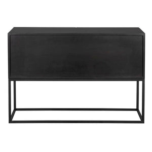 Small Zurich Console, Ebony Walnut with Iron
