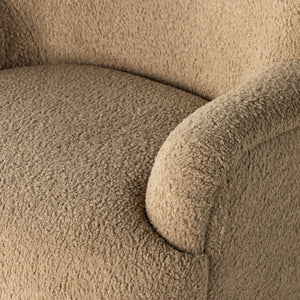 Kadon Swivel Chair In Sheepskin Camel