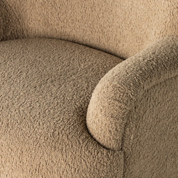 Kadon Swivel Chair In Sheepskin Camel