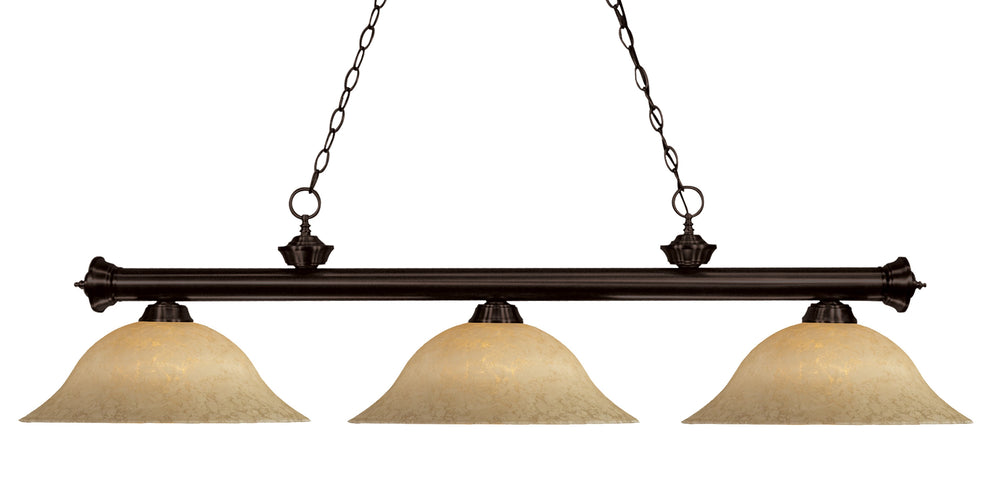 Riviera 3 Light Billiard Light in Bronze Finish