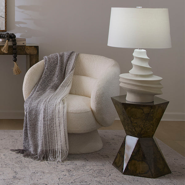 Crown Side Table, Acid Wash Metal