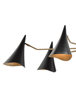 Library Chandelier In Oil Rubbed Bronze & Antique Brass