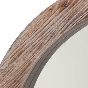 Reclaimed Wood Round Wall Mirror