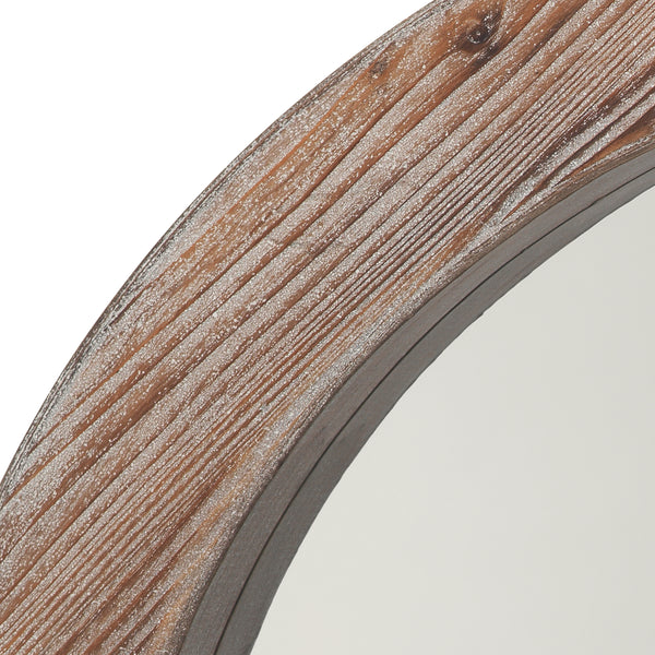 Reclaimed Wood Round Wall Mirror