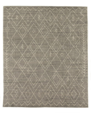 Nador Moroccan Hand Knotted Rug - Nador Grey
