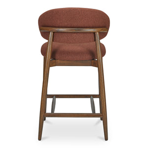 Moe's Ellie Counter Stool in Rust Upholstery