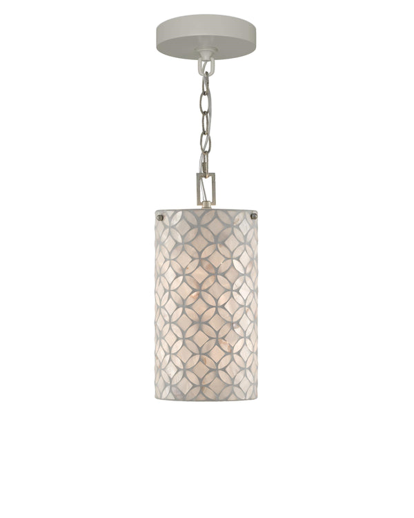 Ellison Pendant In Pearl & Antique Silver Leaf