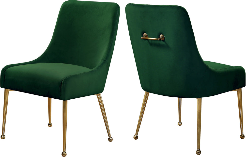 Irvin Dining Chair In Green Velvet