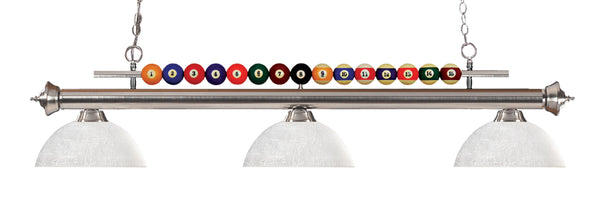 Shark 3 Light Billiard Light in Brushed Nickel Finish
