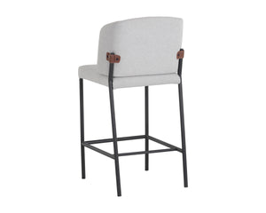 PEARCE COUNTER STOOL - LIGHT GREY / BRAVO COGNAC