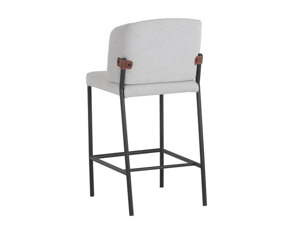 PEARCE COUNTER STOOL - LIGHT GREY / BRAVO COGNAC