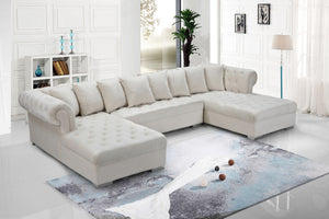 Holly 3pc. Sectional In Cream Velvet