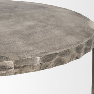Randy Silver Nickel Cast Aluminum Metal Coffee Table