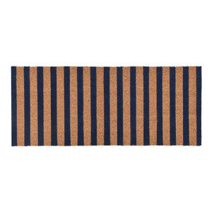 Striped Doormat 24x57 - Eco-Friendly Coconut Fiber, Navy/Natural