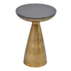 Moe's Font Side Table Brass with Granite Top