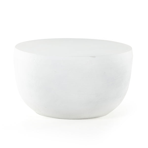 Basil Outdoor End Table In Matte White