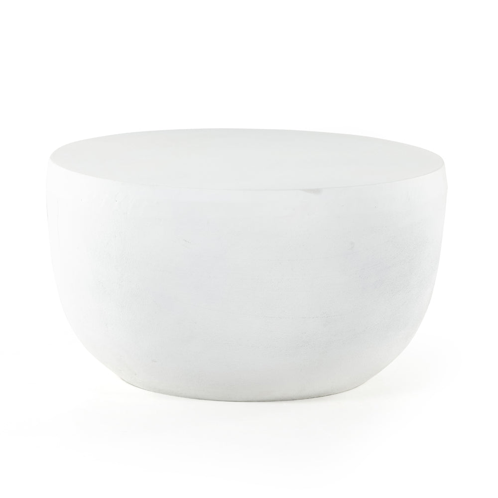 Basil Outdoor End Table In Matte White
