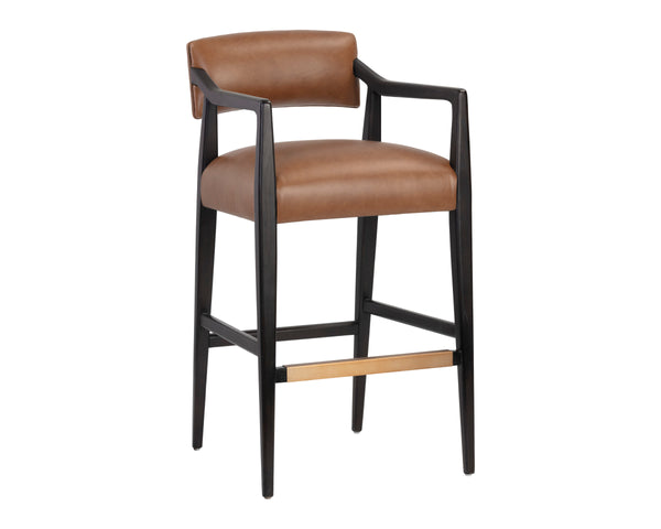 KEAGAN BARSTOOL - SHALIMAR TOBACCO LEATHER