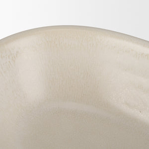 Tyren Cream Glazed Decorative Oblong Ceramic Bowl
